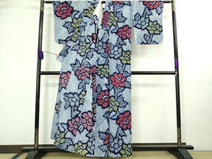 平和屋着物∴極上 夏物 浴衣 有松鳴海絞り 草花文 綿 逸品 未使用 DZAA20235kh5
