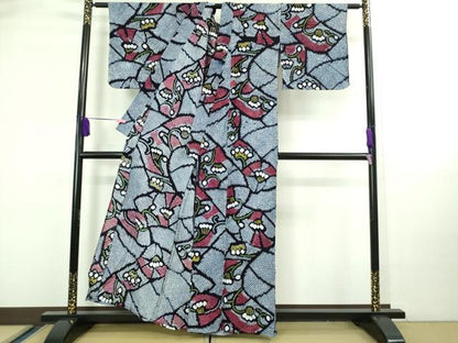 平和屋着物∴極上 夏物 浴衣 有松鳴海絞り 草花文 綿 逸品 DZAA20236kh5