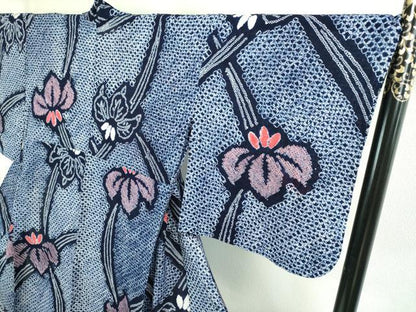 平和屋着物∴極上 夏物 浴衣 有松鳴海絞り 杜若 綿 逸品 DZAA20239kh5