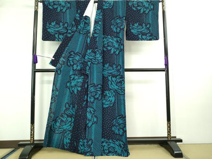 平和屋本店■極上　夏物　浴衣　有松鳴海絞り　舞花文　綿　逸品　DZAA20240kh5