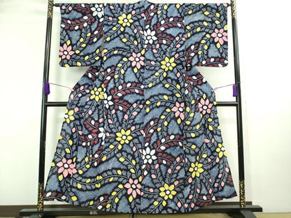 平和屋着物∴極上 夏物 浴衣 有松鳴海絞り 草花文 綿 逸品 DZAA20242kh5