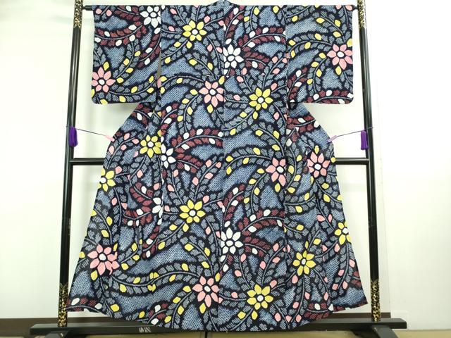 平和屋着物∴極上 夏物 浴衣 有松鳴海絞り 草花文 綿 逸品 DZAA20242kh5