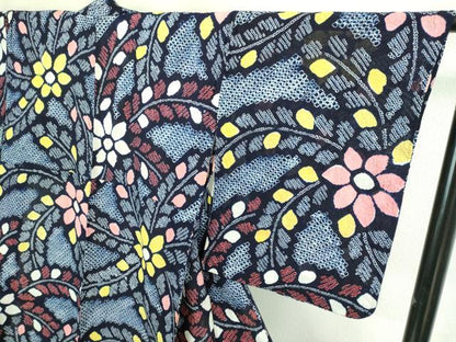 平和屋着物∴極上 夏物 浴衣 有松鳴海絞り 草花文 綿 逸品 DZAA20242kh5