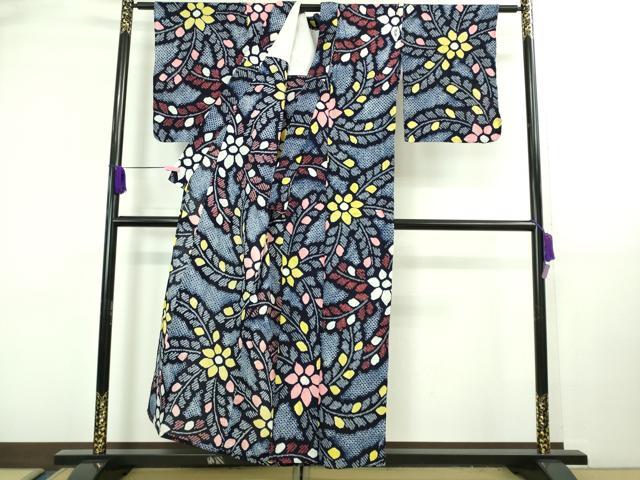 平和屋着物∴極上 夏物 浴衣 有松鳴海絞り 草花文 綿 逸品 DZAA20242kh5