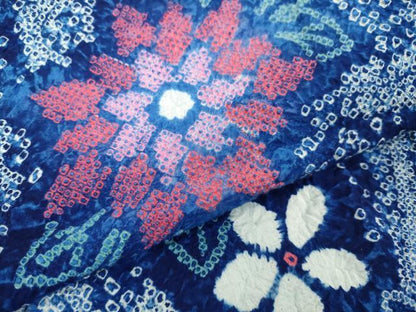 平和屋着物∴極上 夏物 浴衣 有松鳴海絞り 舞花文 綿 逸品 DZAA20245kh5