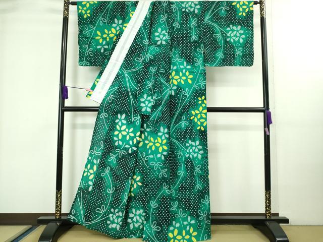 平和屋着物∴極上 夏物 浴衣 有松鳴海絞り 草花文 綿 逸品 DZAA20247kh5