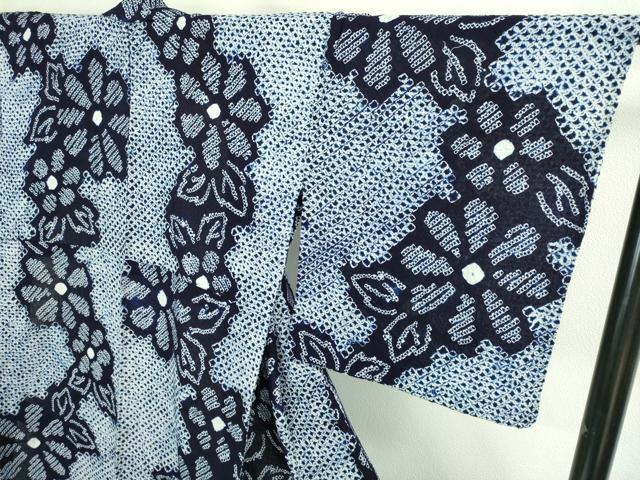 平和屋着物∴極上 夏物 浴衣 有松鳴海絞り 草花文 綿 逸品 DZAA20248kh5
