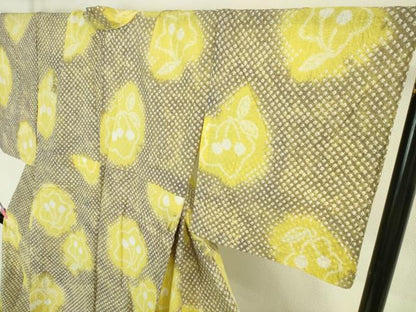 平和屋着物∴極上 夏物 浴衣 有松鳴海絞り 舞花文 綿 逸品 DZAA20252kh5