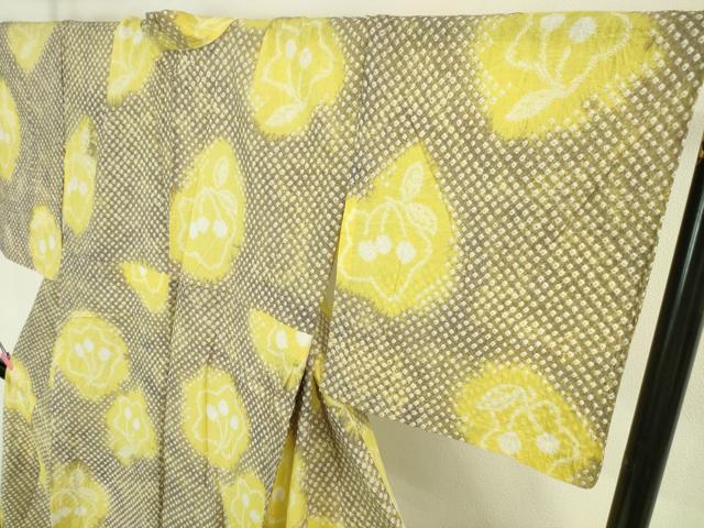 平和屋着物∴極上 夏物 浴衣 有松鳴海絞り 舞花文 綿 逸品 DZAA20252kh5