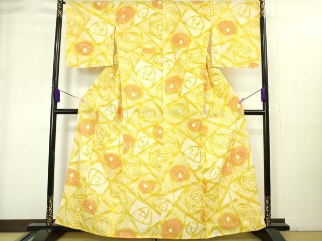平和屋着物∴極上 夏物 浴衣 有松鳴海絞り 薔薇 バラ 綿 逸品 未使用 DZAA20251kh5