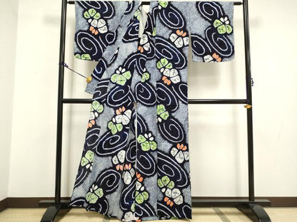 平和屋着物∴極上 夏物 浴衣 有松鳴海絞り 桐文 綿 逸品 DZAA20258kh5