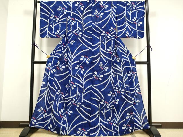平和屋着物∴極上 夏物 浴衣 有松鳴海絞り 蜻蛉 トンボ 綿 逸品 DZAA20261kh5