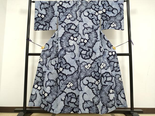 平和屋着物∴極上 夏物 浴衣 有松鳴海絞り 草花文 綿 逸品 DZAA20264kh5