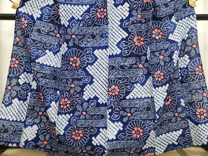 平和屋着物∴極上 夏物 浴衣 有松鳴海絞り エ霞花文 綿 逸品 未使用 DZAA20266kh5