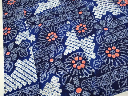 平和屋着物∴極上 夏物 浴衣 有松鳴海絞り エ霞花文 綿 逸品 未使用 DZAA20266kh5