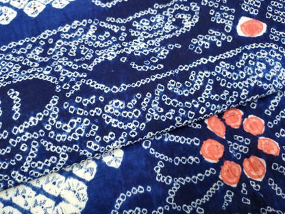 平和屋着物∴極上 夏物 浴衣 有松鳴海絞り エ霞花文 綿 逸品 未使用 DZAA20266kh5