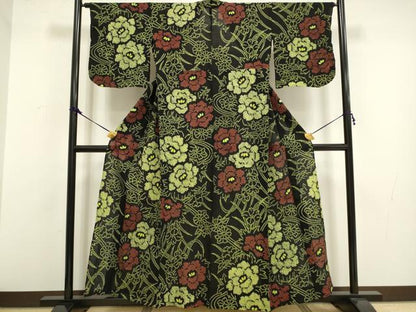 平和屋着物∴極上 夏物 浴衣 有松鳴海絞り 草花文 綿 逸品 DZAA20268kh5