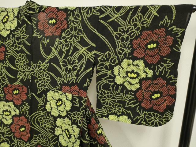 平和屋着物∴極上 夏物 浴衣 有松鳴海絞り 草花文 綿 逸品 DZAA20268kh5