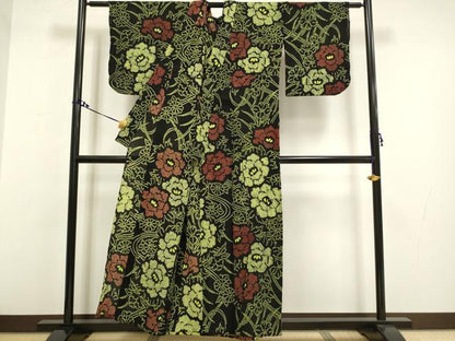 平和屋着物∴極上 夏物 浴衣 有松鳴海絞り 草花文 綿 逸品 DZAA20268kh5