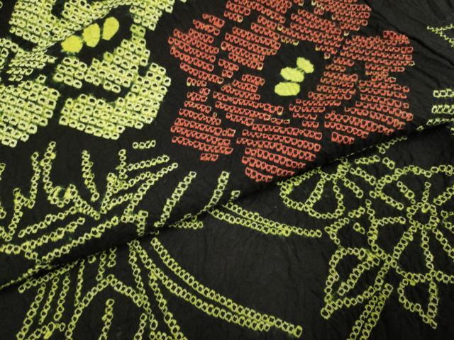 平和屋着物∴極上 夏物 浴衣 有松鳴海絞り 草花文 綿 逸品 DZAA20268kh5