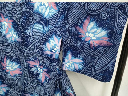 平和屋着物∴極上 夏物 浴衣 有松鳴海絞り 草花文 綿 逸品 DZAA20269kh5