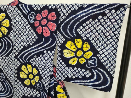 平和屋着物∴極上 夏物 浴衣 有松鳴海絞り 流水花文 綿 逸品 DZAA20272kh5