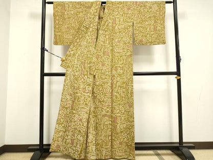 平和屋着物∴極上 夏物 浴衣 有松鳴海絞り 幾何学花文 証紙付き 綿 逸品 DZAA20274kh5