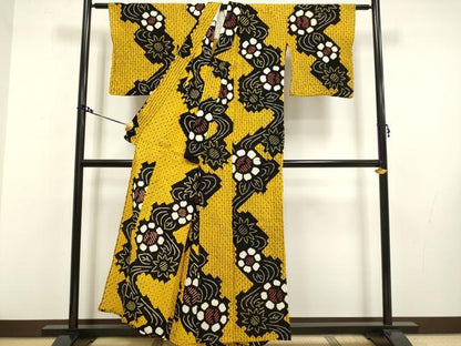 平和屋着物∴極上 夏物 浴衣 有松鳴海絞り 流水花文 綿 逸品 DZAA20279kh5
