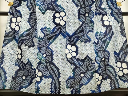 平和屋着物∴極上 夏物 浴衣 有松鳴海絞り 草花文 綿 逸品 DZAA20281kh5