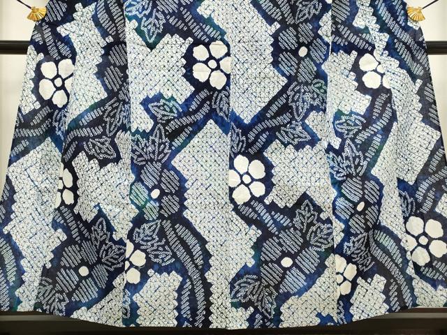 平和屋着物∴極上 夏物 浴衣 有松鳴海絞り 草花文 綿 逸品 DZAA20281kh5