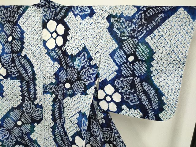 平和屋着物∴極上 夏物 浴衣 有松鳴海絞り 草花文 綿 逸品 DZAA20281kh5