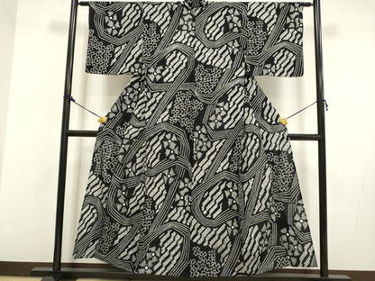平和屋着物∴極上 夏物 浴衣 有松鳴海絞り 舞花文 綿 逸品 DZAA20283kh5