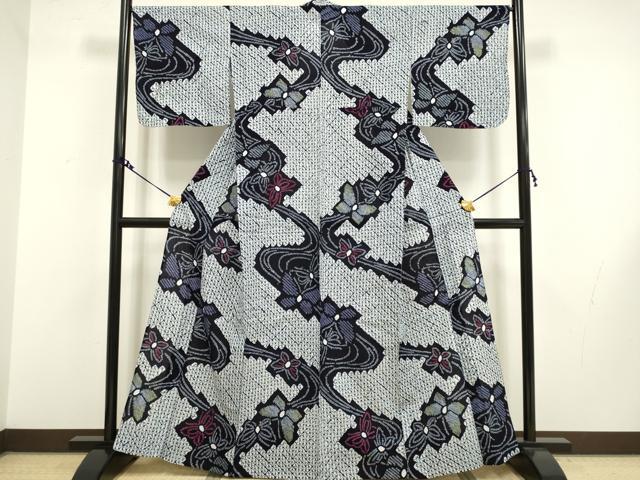 平和屋着物∴極上 夏物 浴衣 有松鳴海絞り 舞蝶文 綿 逸品 DZAA20284kh5