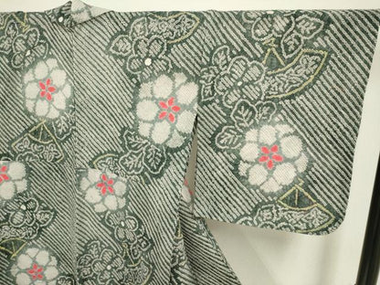 平和屋着物∴極上 夏物 浴衣 有松鳴海絞り 扇面花文 綿 逸品 DZAA20285kh5