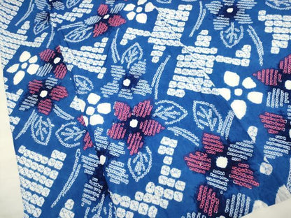 平和屋着物∴極上 夏物 浴衣 有松鳴海絞り 草花文 綿 逸品 DZAA20286kh5