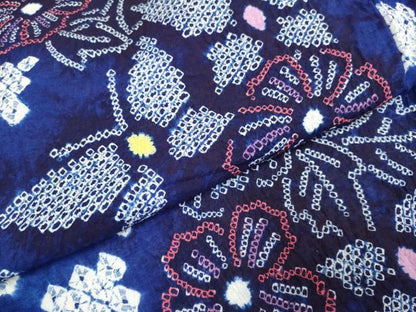 平和屋着物∴極上 夏物 浴衣 有松鳴海絞り 舞蝶花文 綿 逸品 未使用 DZAA20287kh5