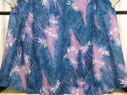 平和屋着物∴極上 夏物 浴衣 有松鳴海絞り 杜若 蜻蛉 綿 逸品 DZAA20289kh5