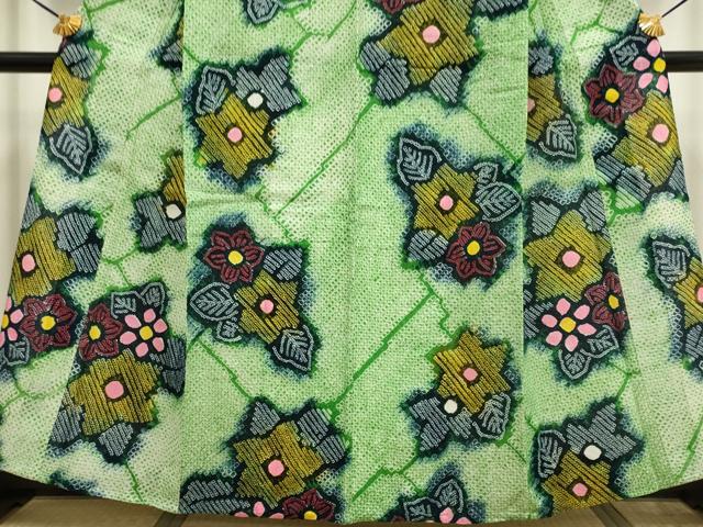 平和屋着物∴極上 夏物 浴衣 有松鳴海絞り 草花文 綿 逸品 DZAA20290kh5