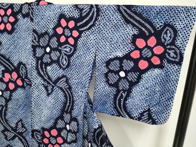 平和屋着物∴極上 夏物 浴衣 有松鳴海絞り 草花文 綿 逸品 DZAA20294kh5