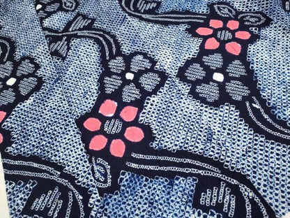 平和屋着物∴極上 夏物 浴衣 有松鳴海絞り 草花文 綿 逸品 DZAA20294kh5