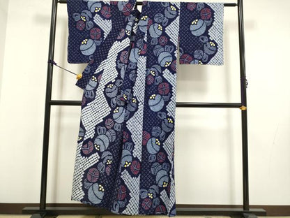 平和屋着物∴極上 夏物 浴衣 有松鳴海絞り 花毬文 綿 逸品 未使用 DZAA20295kh5