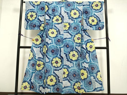 平和屋着物∴極上 夏物 浴衣 有松鳴海絞り 舞花文 綿 逸品 DZAA20298kh5