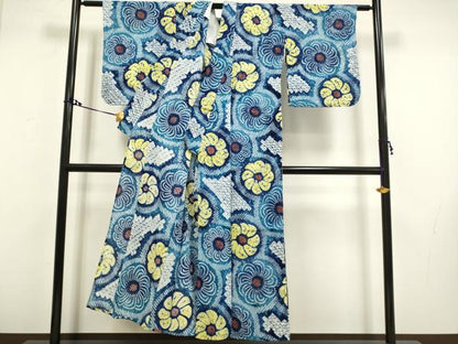 平和屋着物∴極上 夏物 浴衣 有松鳴海絞り 舞花文 綿 逸品 DZAA20298kh5