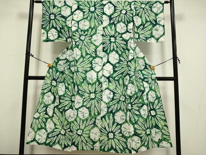 平和屋着物∴極上 夏物 浴衣 有松鳴海絞り 舞花文 綿 逸品 DZAA20299kh5