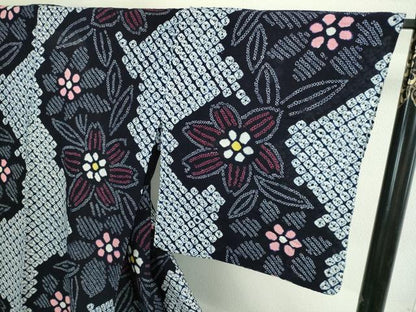 平和屋着物∴極上 夏物 浴衣 有松鳴海絞り 草花文 綿 逸品 DZAA20301kh5