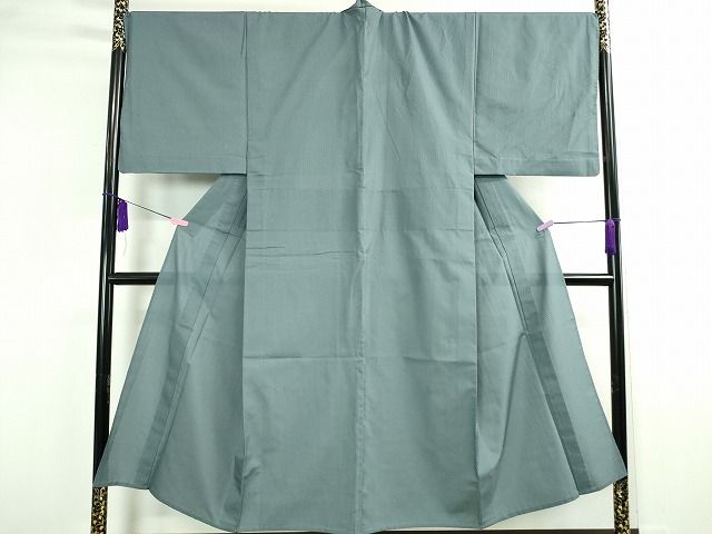 平和屋本店■極上　男性　紬　単衣　市松綾織　御召御納戸色　逸品　DZAA2030kh4 - 平和屋