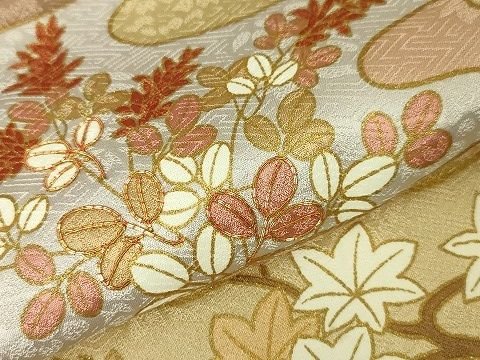 平和屋本店■極上　皇室献上作家　藤井寛　訪問着　駒刺繍　秋草文　金彩　逸品　DZAA2040kh4 - 平和屋