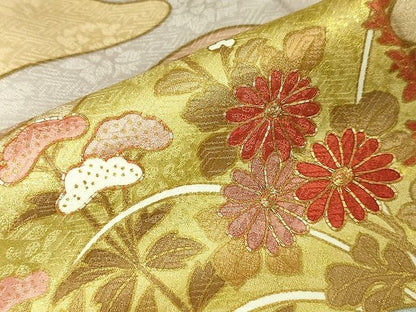 平和屋本店■極上　皇室献上作家　藤井寛　訪問着　駒刺繍　秋草文　金彩　逸品　DZAA2040kh4 - 平和屋