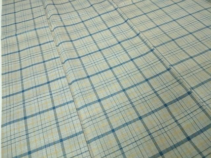 平和屋本店■希少 重要無形文化財 本場久米島紬 ゆうな染 藍 手織 草木染 泥染　宮平トシ子作　格子　証紙付き　逸品　未使用　DZAA2052kh4 - 平和屋