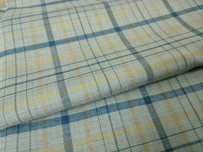 平和屋本店■希少 重要無形文化財 本場久米島紬 ゆうな染 藍 手織 草木染 泥染　宮平トシ子作　格子　証紙付き　逸品　未使用　DZAA2052kh4 - 平和屋